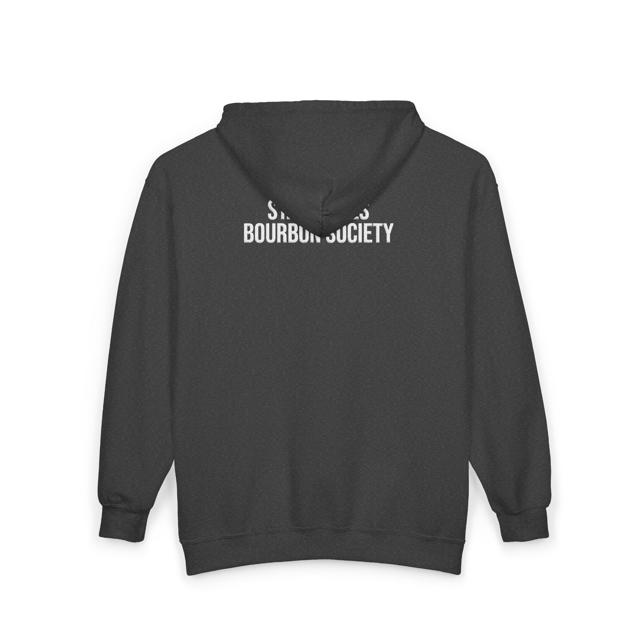 St. Charles Bourbon Society Zip Hoodie — Full‑Zip Black Bourbon Club Sweatshirt