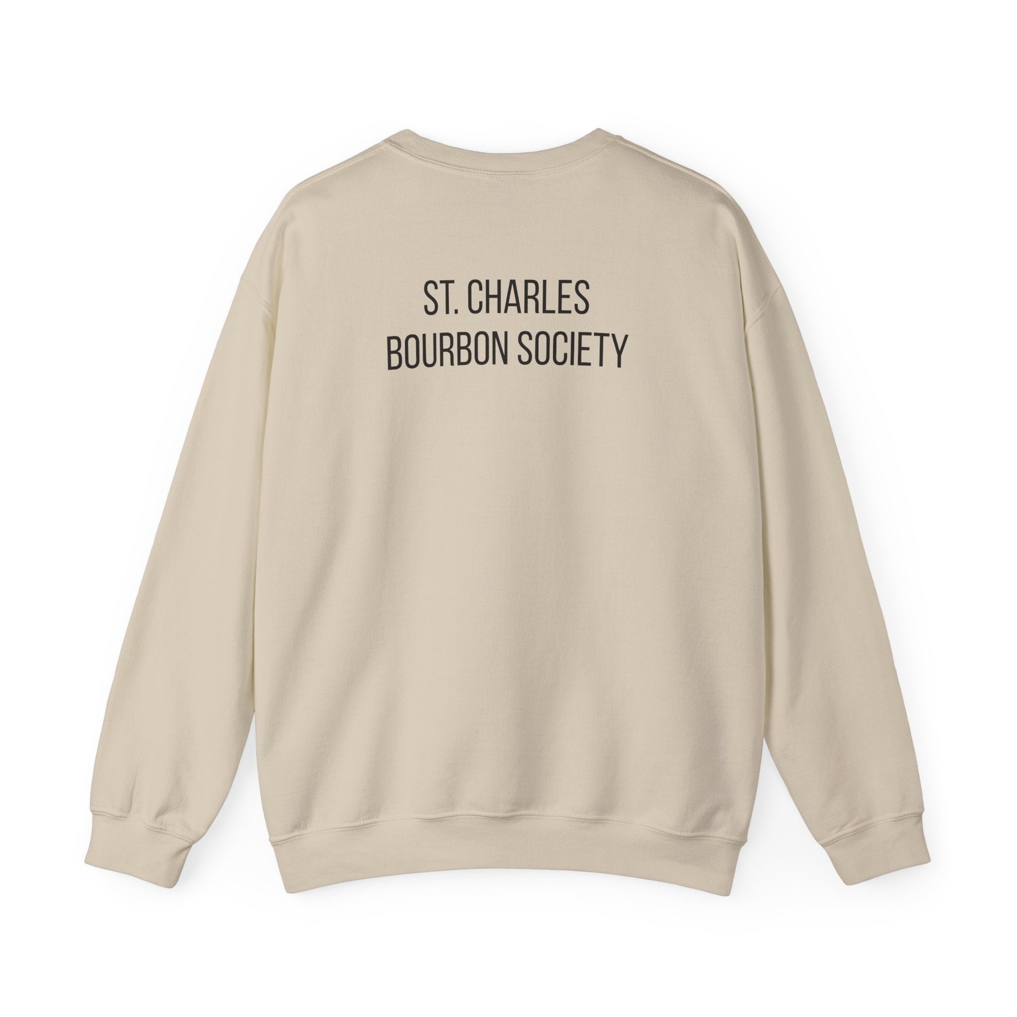 Crewneck Sweatshirt — St. Charles Bourbon Society Chest Logo & Back Text