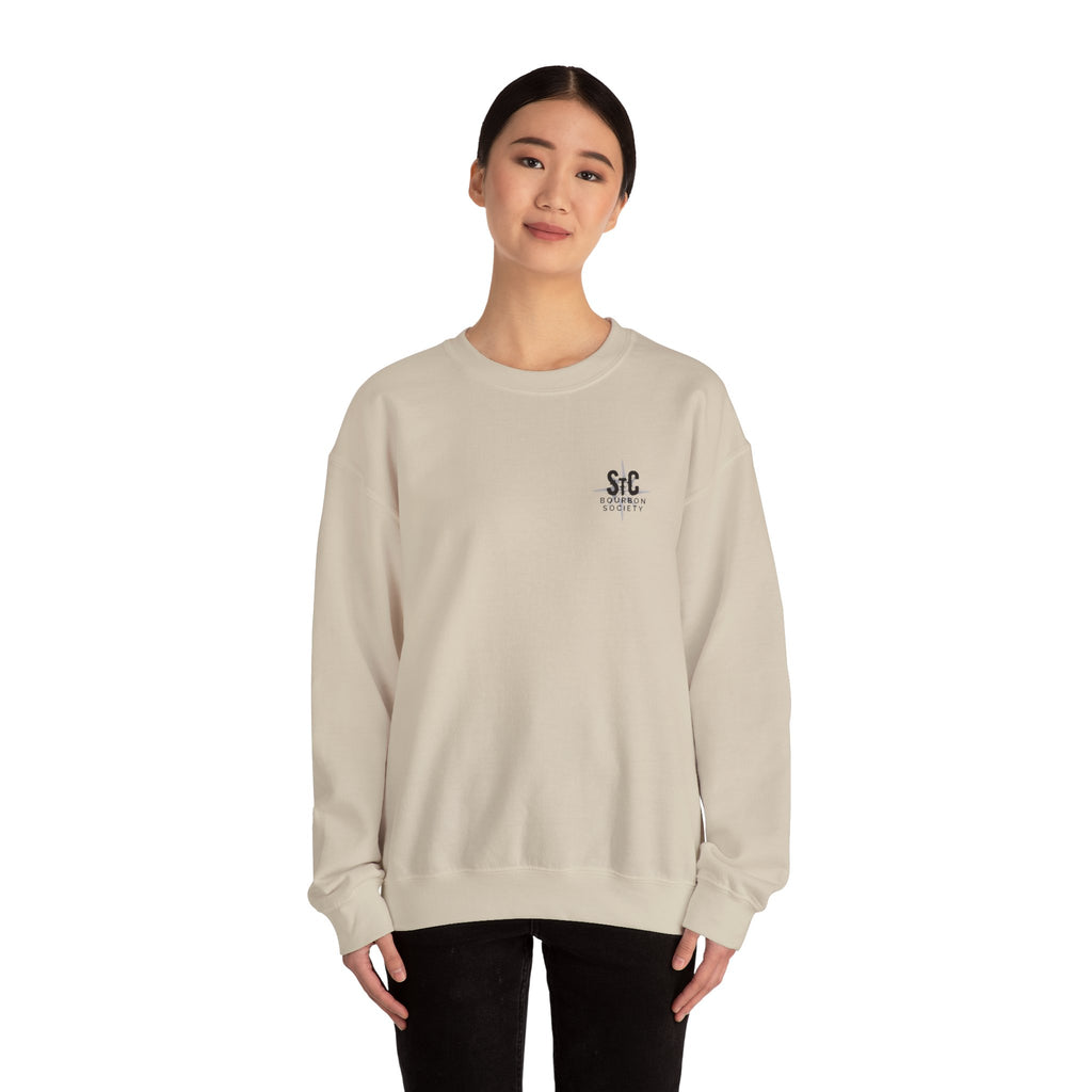 Crewneck Sweatshirt — St. Charles Bourbon Society Chest Logo & Back Text