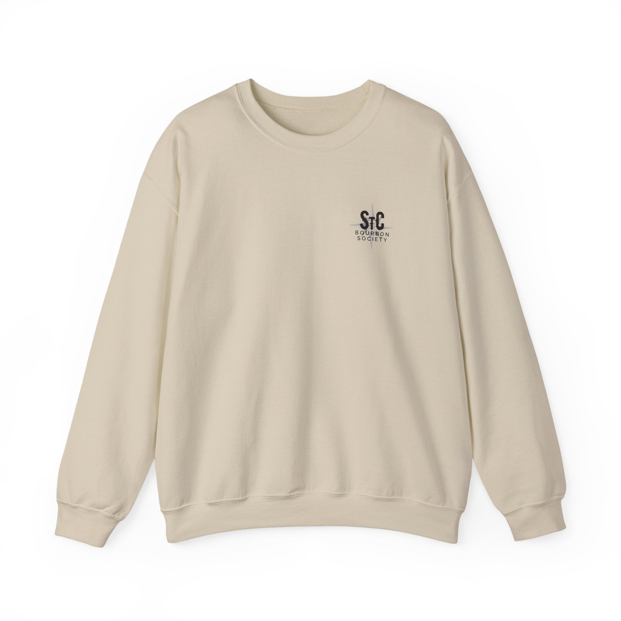 Crewneck Sweatshirt — St. Charles Bourbon Society Chest Logo & Back Text
