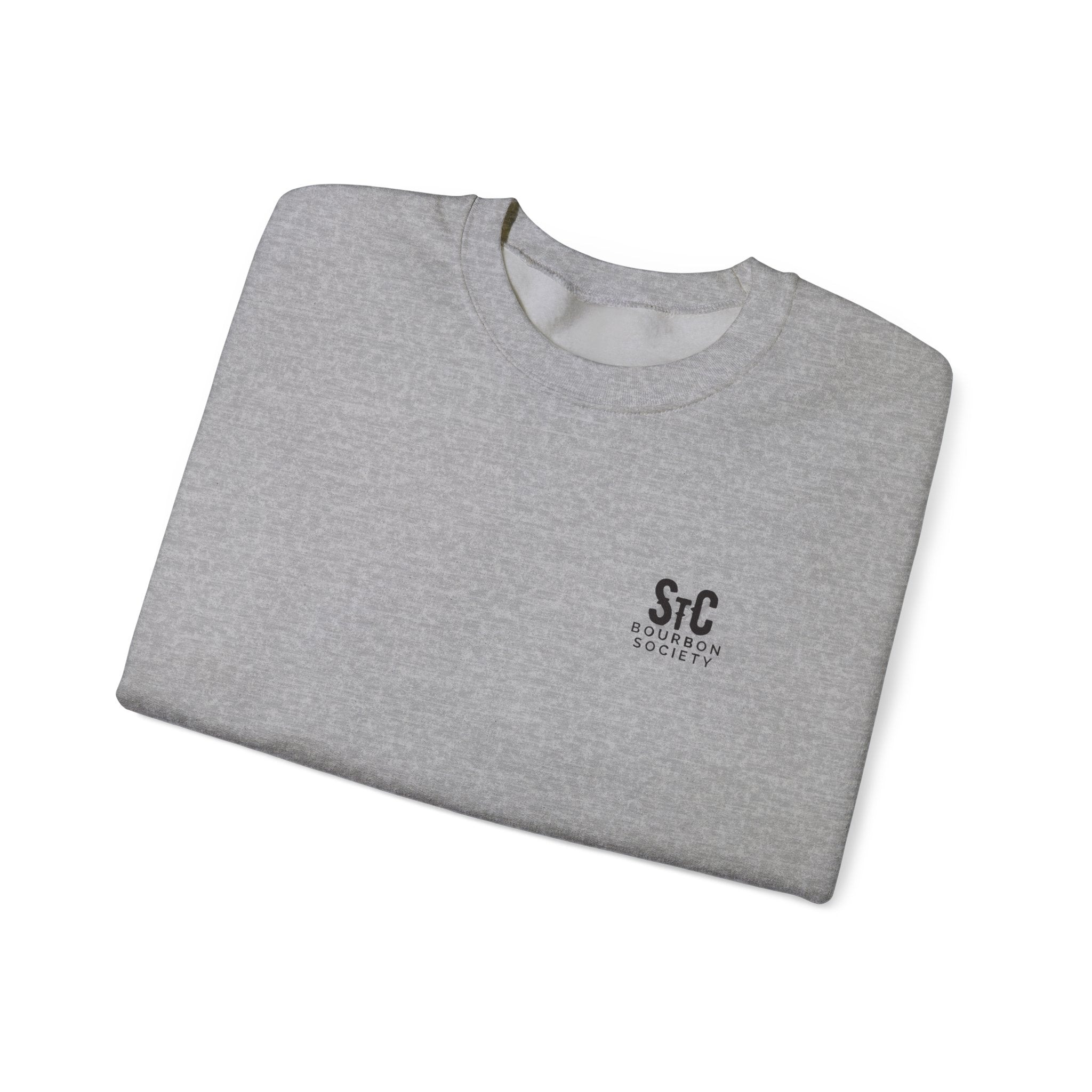 Crewneck Sweatshirt — St. Charles Bourbon Society Chest Logo & Back Text