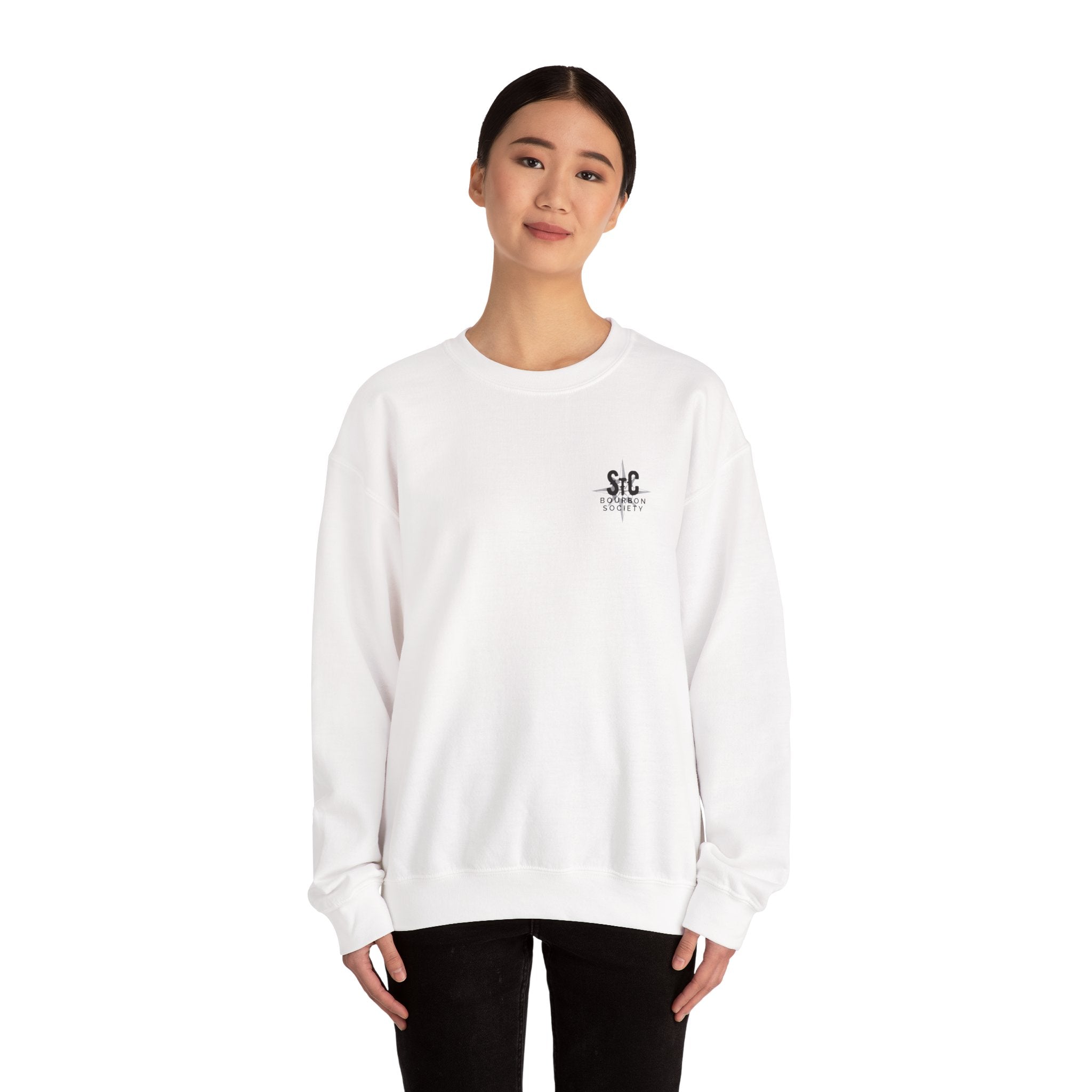 Crewneck Sweatshirt — St. Charles Bourbon Society Chest Logo & Back Text