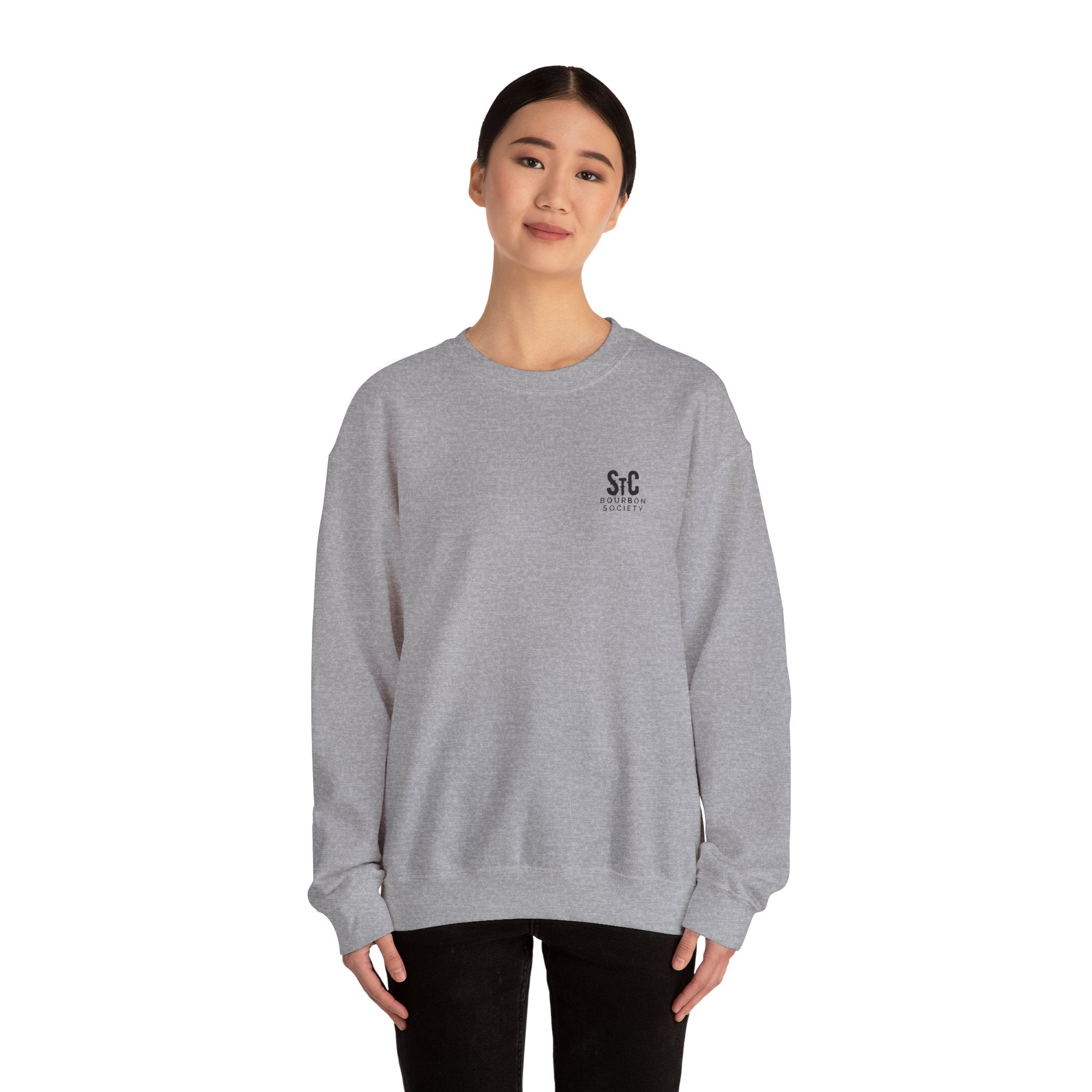 Crewneck Sweatshirt — St. Charles Bourbon Society Chest Logo & Back Text